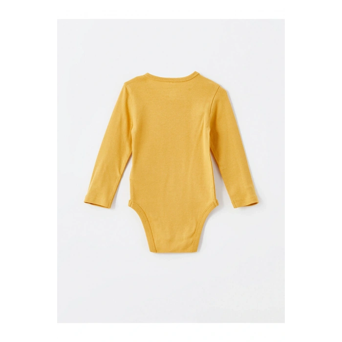 LCW baby Bej Baskılı Uzun Kollu Erkek Bebek Çıtçıtlı Body 2li