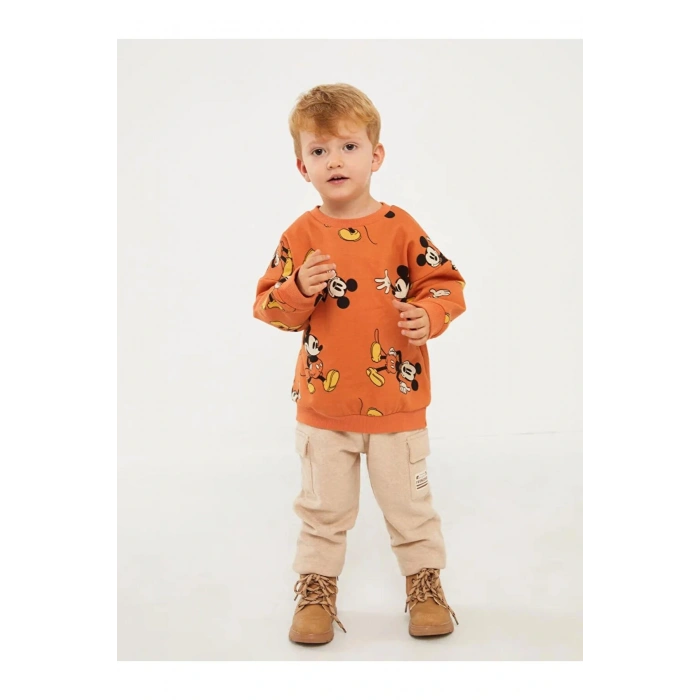 LCW baby Bej Beli Lastikli Basic Erkek Bebek Jogger Eşofman Altı