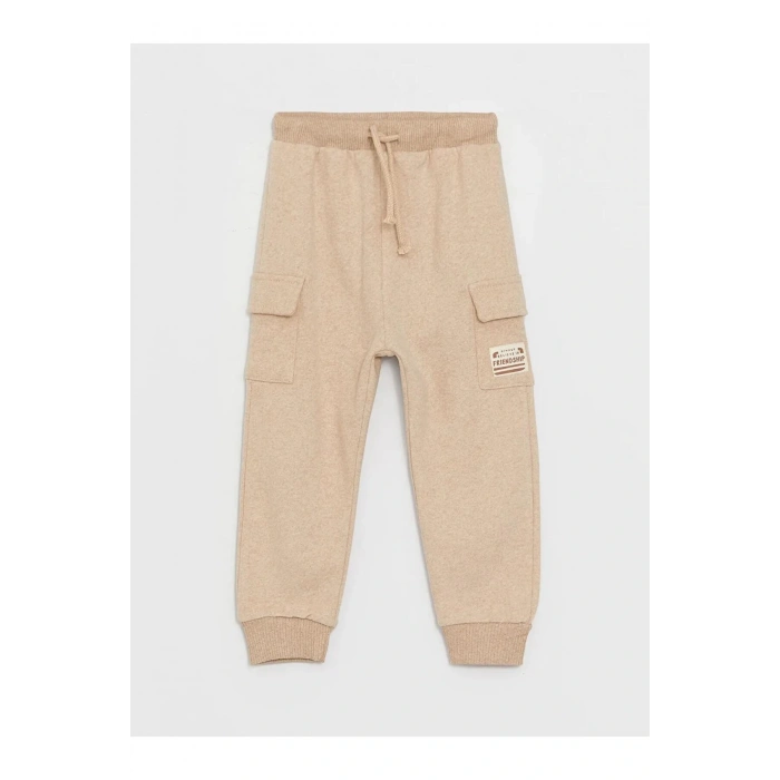 LCW baby Bej Beli Lastikli Basic Erkek Bebek Jogger Eşofman Altı