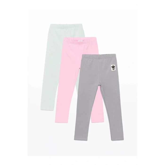 LCW baby Beli Lastikli Basic Kız Bebek Tayt 3lü