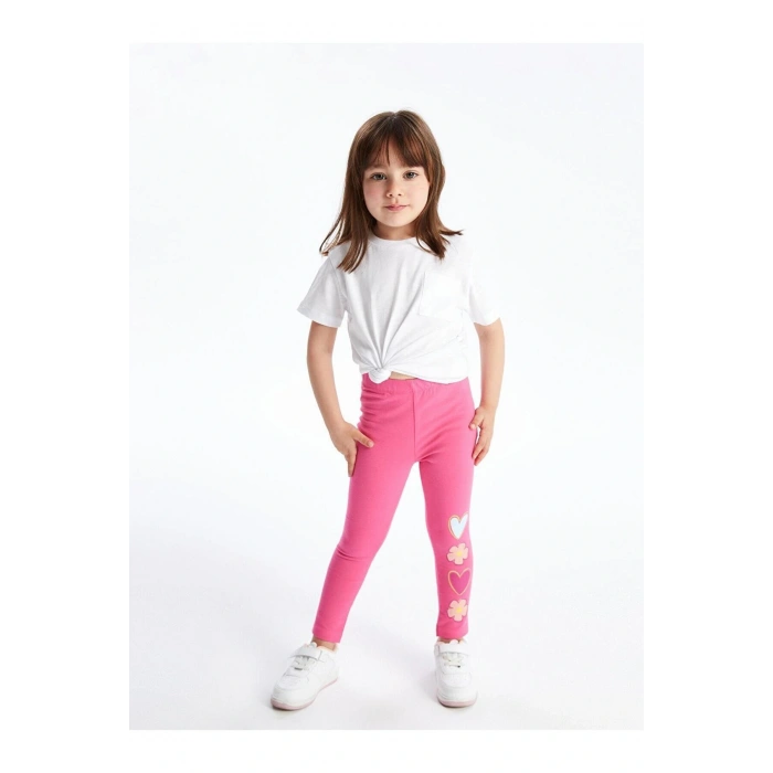 LCW baby Beli Lastikli Baskılı Kız Bebek Tayt