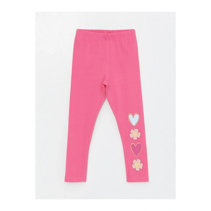 LCW baby Beli Lastikli Baskılı Kız Bebek Tayt