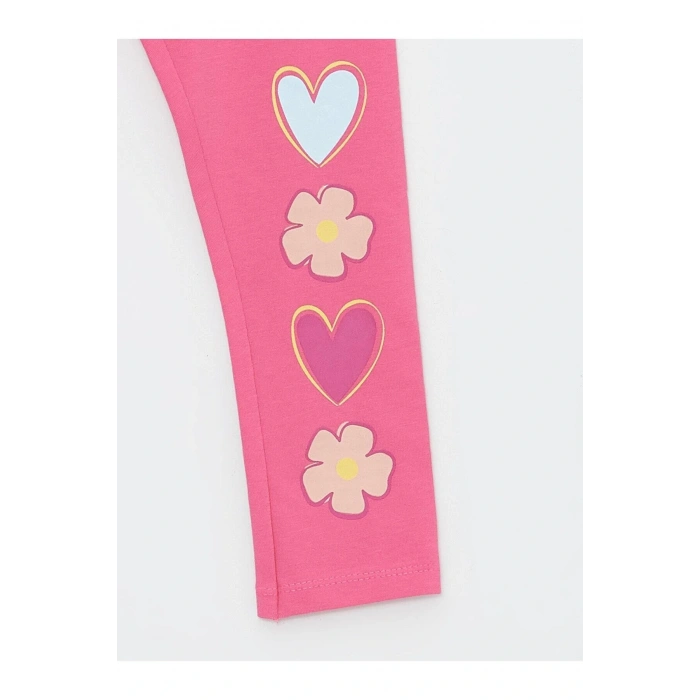 LCW baby Beli Lastikli Baskılı Kız Bebek Tayt