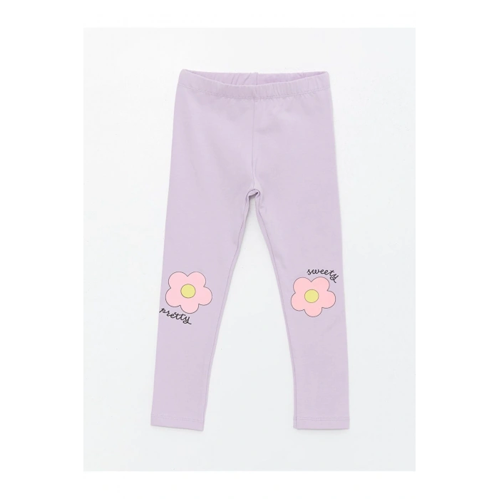 LCW baby Beli Lastikli Çiçekli Kız Bebek Tayt