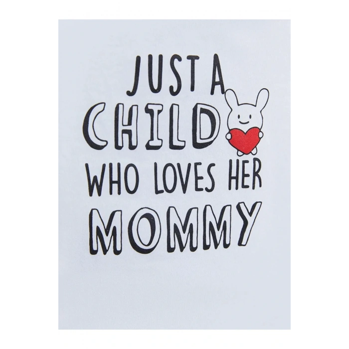 LCW baby Beyaz Bisiklet Yaka Kısa Kol Baskılı Pamuklu Kız Bebek Tişört