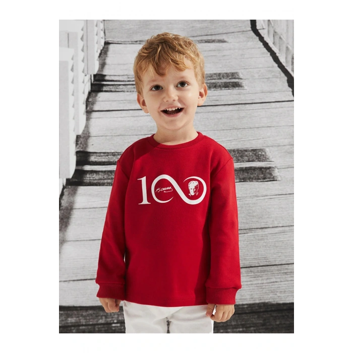 LCW baby Bisiklet Yaka Atatürk Baskılı Erkek Bebek Tişört