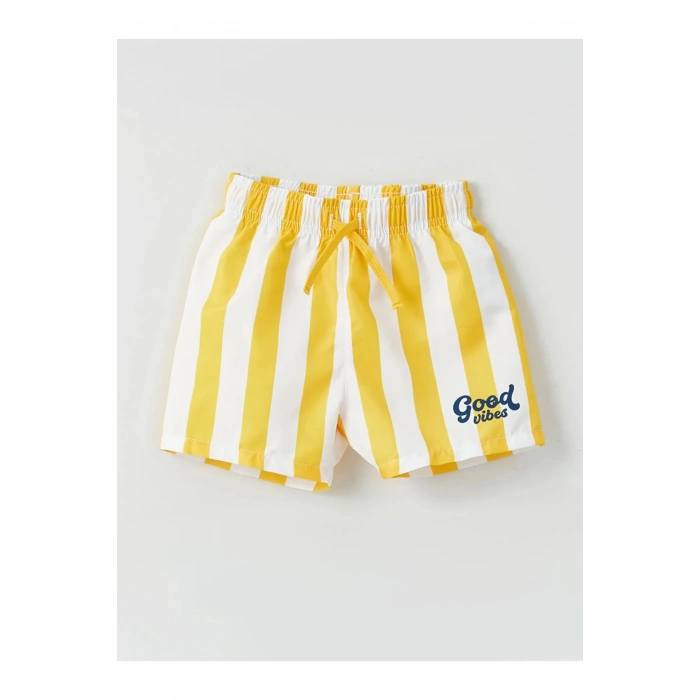 Lcw Baby Bisiklet Yaka Baskılı Erkek Bebek Atlet Ve Deniz Şortu 2li Takım