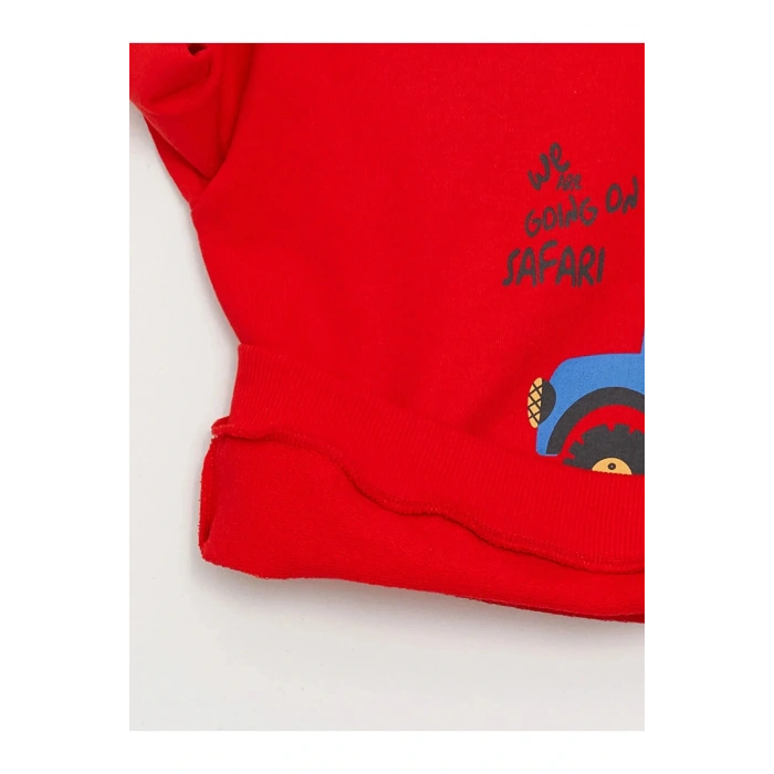 LCW baby Bisiklet Yaka Baskılı Erkek Bebek Sweatshirt