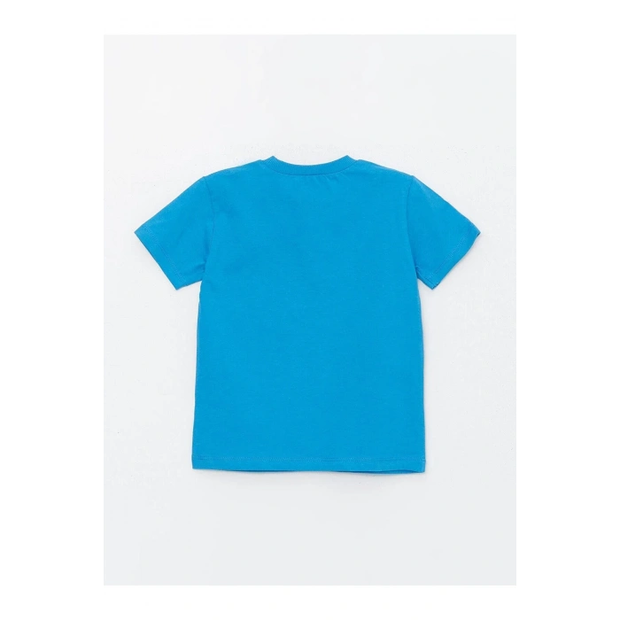 LCW baby Bisiklet Yaka Baskılı Erkek Bebek Tişört ve Şort 2li Takım