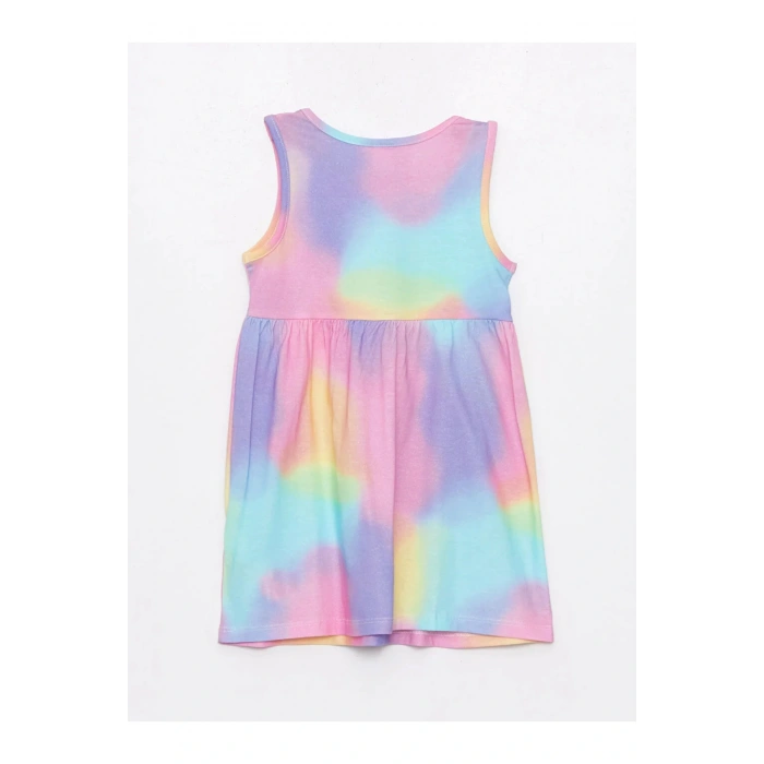 LCW baby Bisiklet Yaka Baskılı Kız Bebek Elbise 2li