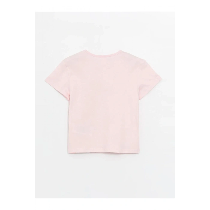 LCW baby Bisiklet Yaka Baskılı Kız Bebek Tişört ve Şort 2li Takım