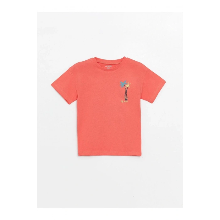 LCW baby Bisiklet Yaka Kısa Kollu Baskılı Erkek Bebek Tişört