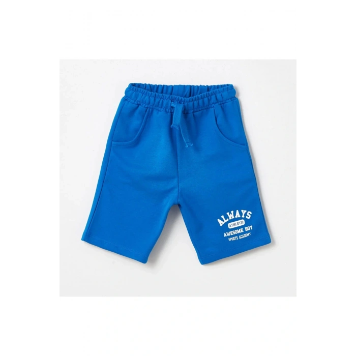 LCW baby Bisiklet Yaka Kısa Kollu Baskılı Erkek Bebek Tişört ve Şort 2li Takım