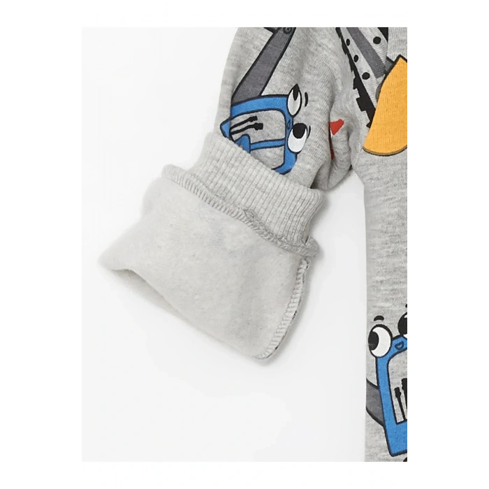 LCW baby Bisiklet Yaka Uzun Kollu Baskılı Erkek Bebek Sweatshirt