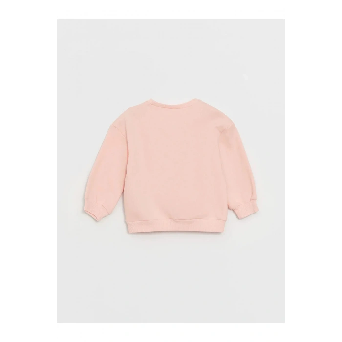 LCW baby Bisiklet Yaka Uzun Kollu Baskılı Kız Bebek Sweatshirt