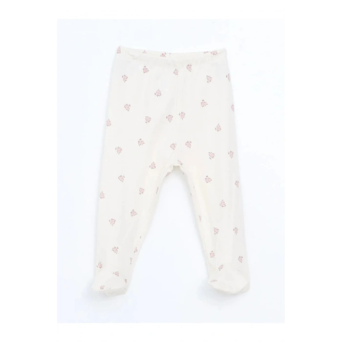 Lcw Baby Ekru Baskılı Beli Lastikli Kız Bebek Pantolon 3lü Daymark