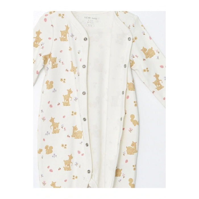 LCW baby Ekru Baskılı Kız Bebek Hastane Çıkış Seti