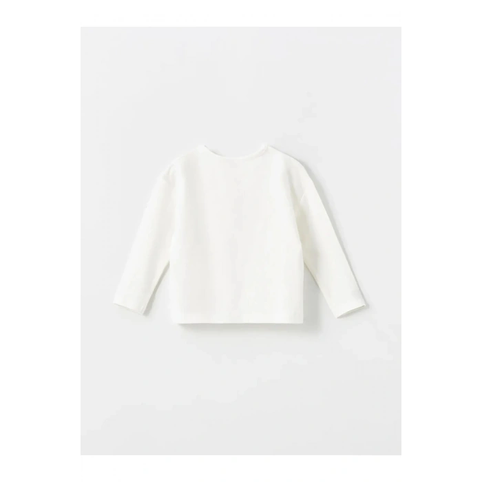 LCW baby Ekru Bisiklet Yaka Çiçekli Kız Çocuk Bluz ve Tayt 2li