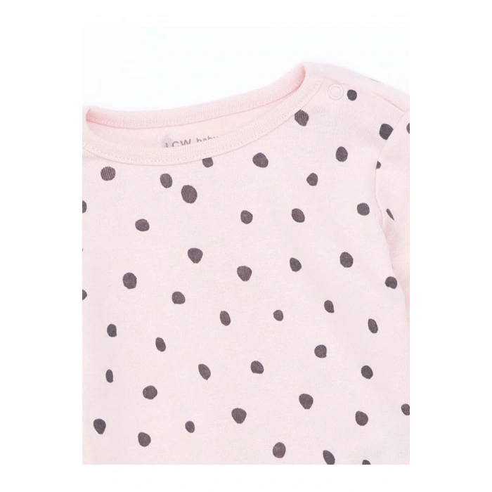 LCW baby Ekru Bisiklet Yaka Kız Bebek Çıtçıtlı Body 3lü