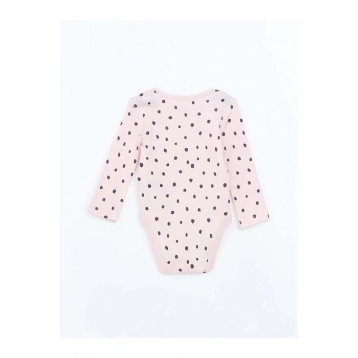 LCW baby Ekru Bisiklet Yaka Kız Bebek Çıtçıtlı Body 3lü