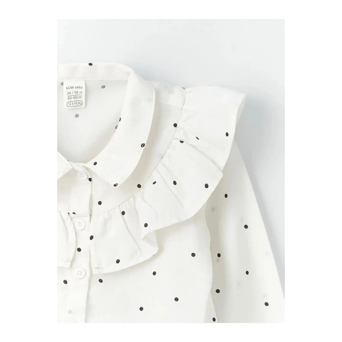 LCW baby Ekru Gömlek Yaka Kız Bebek Gömlek