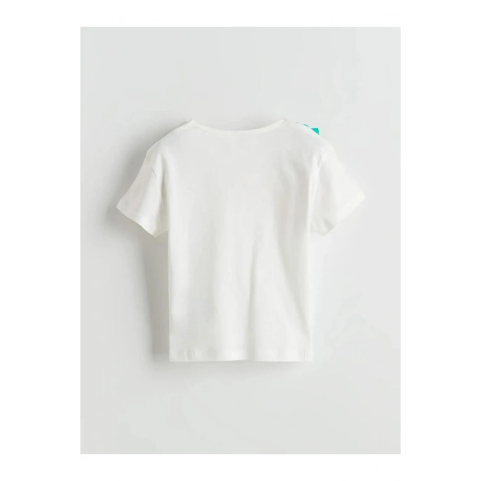 LCW baby Ekru Kız Bebek Tişört Şort Saç Bandı 3lü Takım