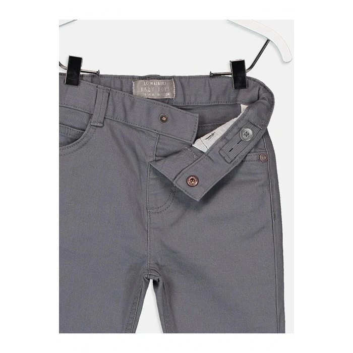 LCW baby Gri Basic Gabardin Erkek Bebek Pantolon