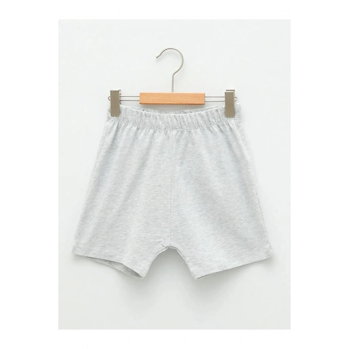 LCW baby gri Beli Lastikli Basic Erkek Bebek Şort