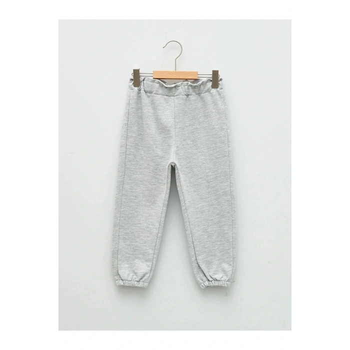 LCW baby Gri Beli Lastikli Basic Kız Bebek Eşofman Alt