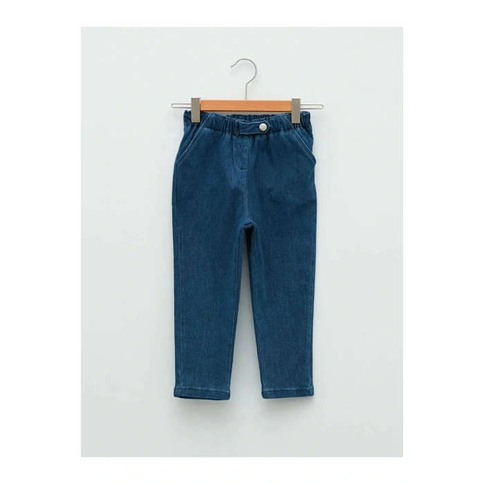 LCW baby İndigo Bagg Fit Basic denim kot  Kız Bebek Pantolon