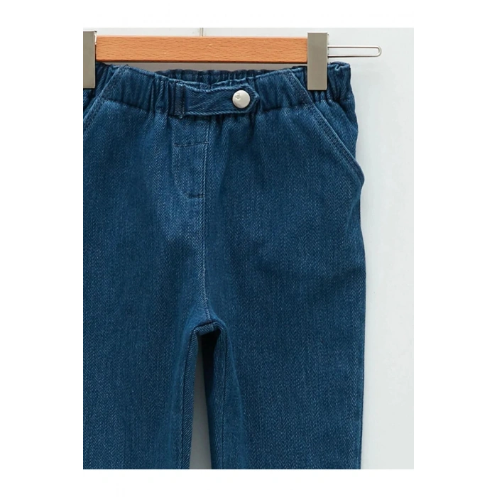 LCW baby İndigo Bagg Fit Basic denim kot  Kız Bebek Pantolon