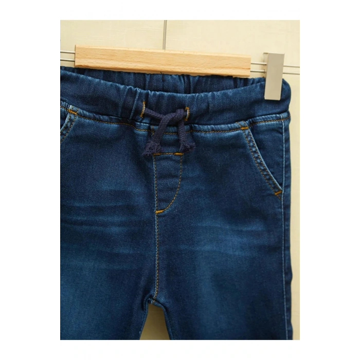 LCW baby İndigo Beli Lastikli Basic Erkek Bebek Jogger Jean Pantolon