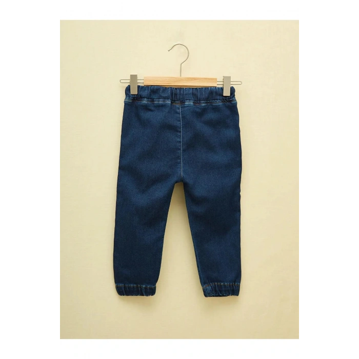 LCW baby İndigo Beli Lastikli Basic Erkek Bebek Jogger Jean Pantolon