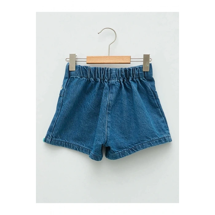 LCW baby Indigo Nakışlı Kız Bebek Jean Şort