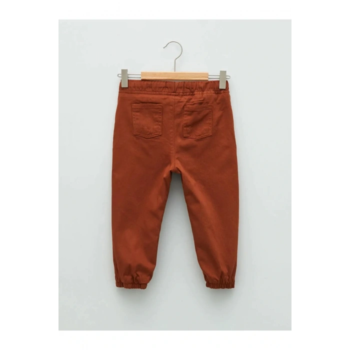 LCW baby Kahverengi Beli Lastikli Basic Pamuklu Erkek Bebek Jogger Pantolon