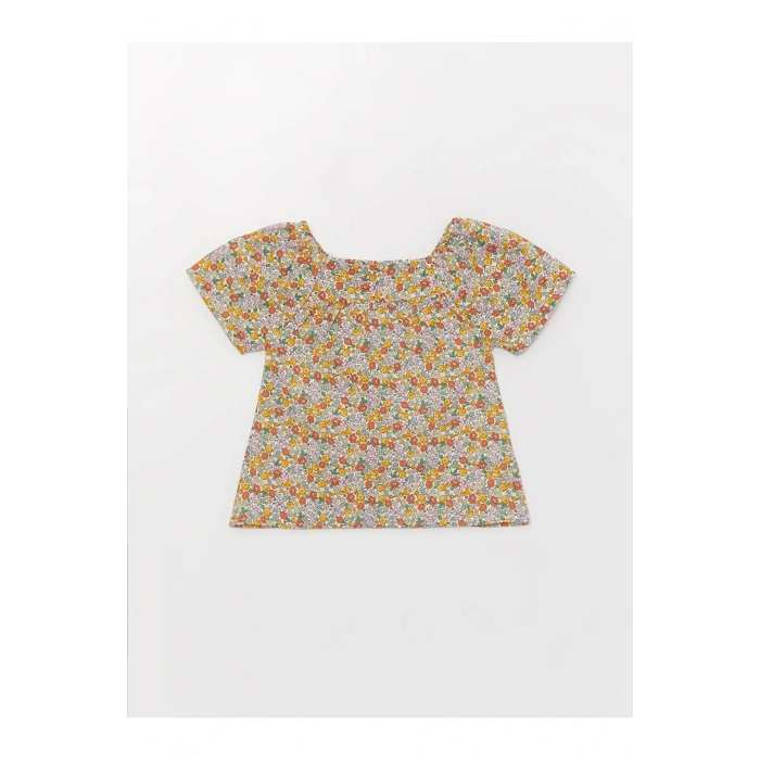 Lcw Baby Kare Yaka Desenli Kız Bebek Bluz