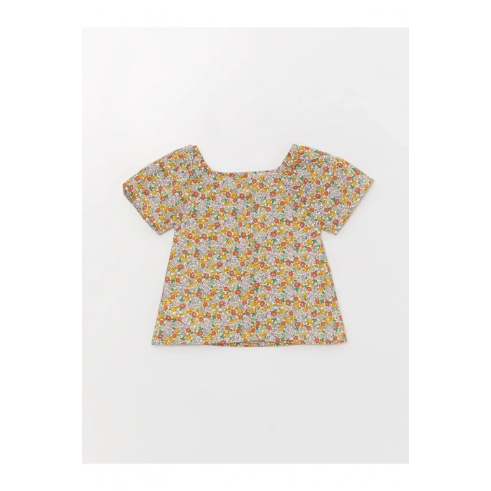 Lcw Baby Kare Yaka Desenli Kız Bebek Bluz