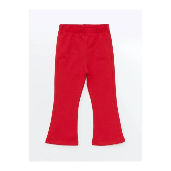 LCW baby Kırmızı Beli Lastikli Basic ispanyol Paça Kız Bebek Tayt