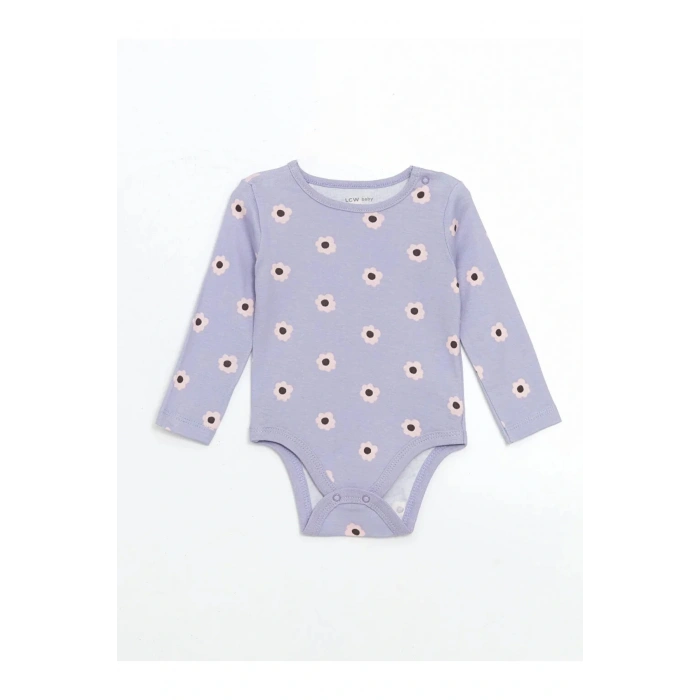 LCW baby Lila Bisiklet Yaka Kız Bebek Çıtçıtlı Body 3lü