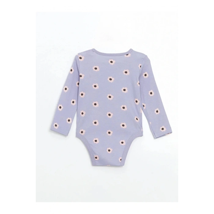 LCW baby Lila Bisiklet Yaka Kız Bebek Çıtçıtlı Body 3lü