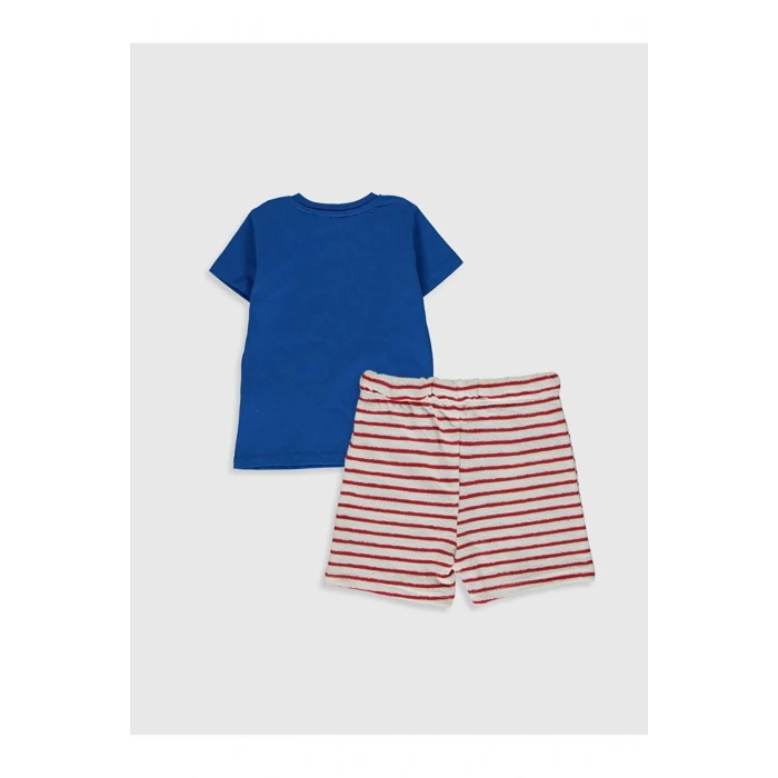 LCW baby Mavi Kısa Kollu Erkek Bebek Takım