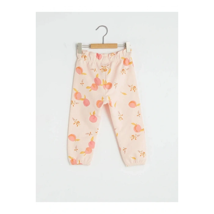 LCW baby Mercan Desenli İnce Kız Bebek Eşofman Alt