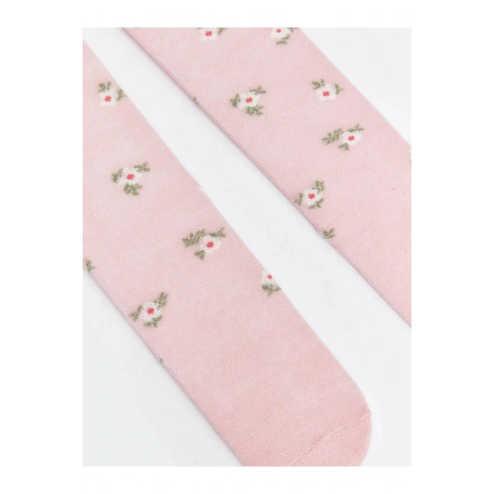 LCW baby Pembe Baskılı Kız Bebek Külotlu Çorap 2li