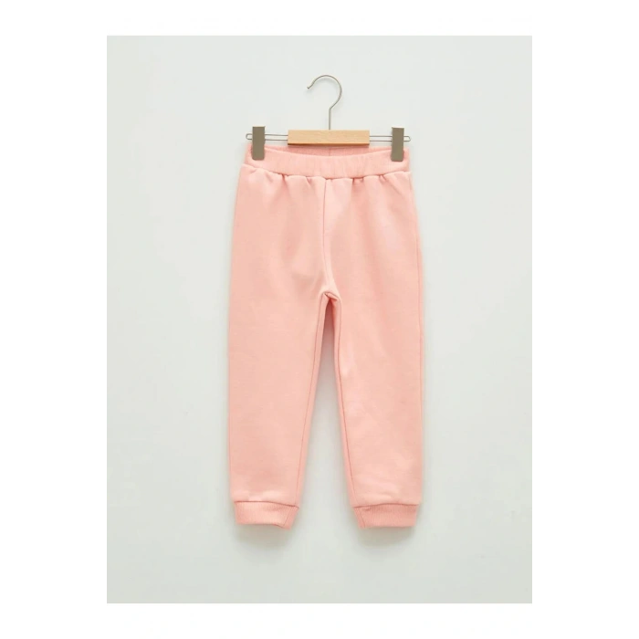 LCW baby Pembe Beli Lastikli Basic Kız Bebek Jogger Eşofman Alt