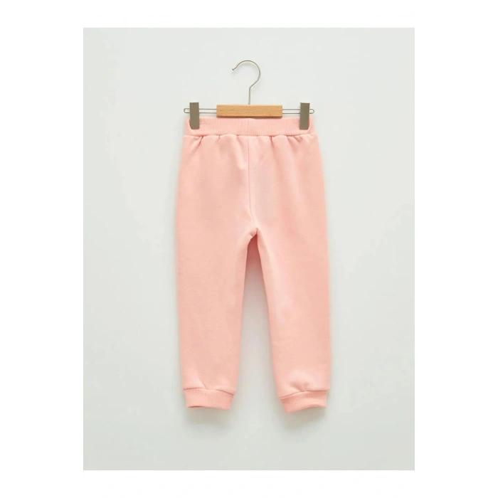 LCW baby Pembe Beli Lastikli Basic Kız Bebek Jogger Eşofman Alt