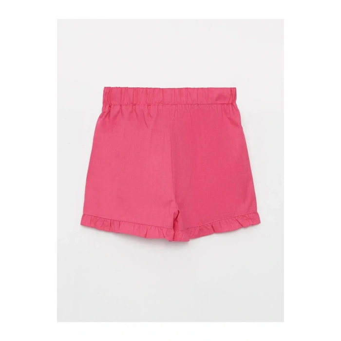 LCW baby Pembe Beli Lastikli Basic Poplin Kız Bebek Şort