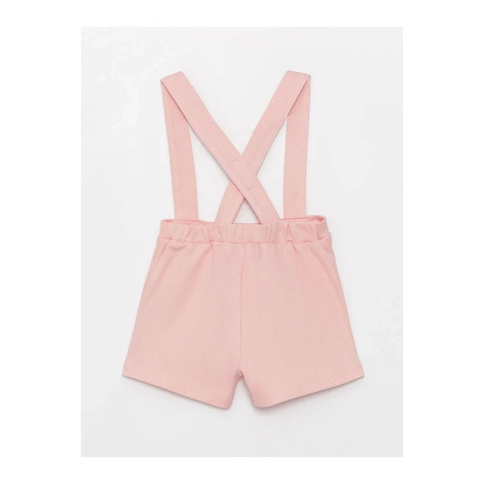 LCW baby Pembe Beli Lastikli Kız Bebek Şort