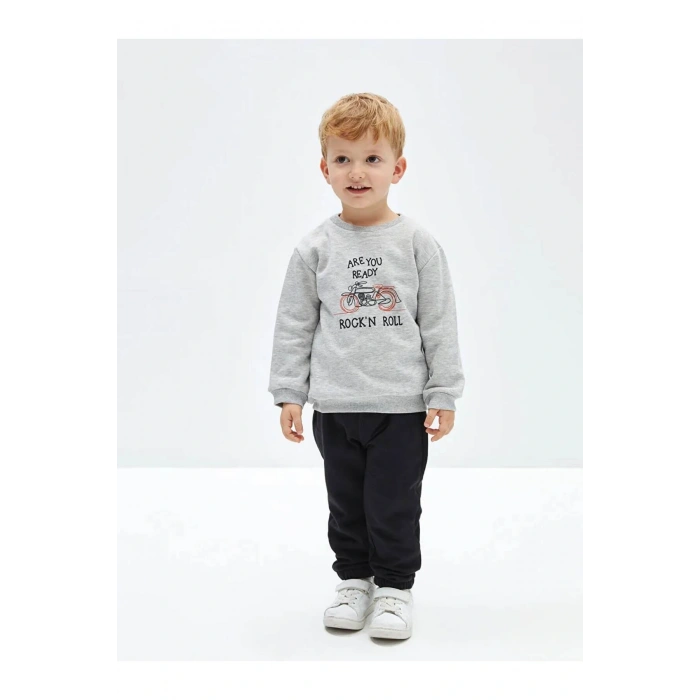 LCW baby Siyah Beli Lastikli Basic Erkek Çocuk Jogger Eşofman Alt