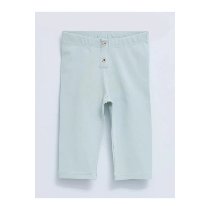 LCW baby Turkuaz Beli Lastikli Basic Pamuklu Kız Bebek Tayt