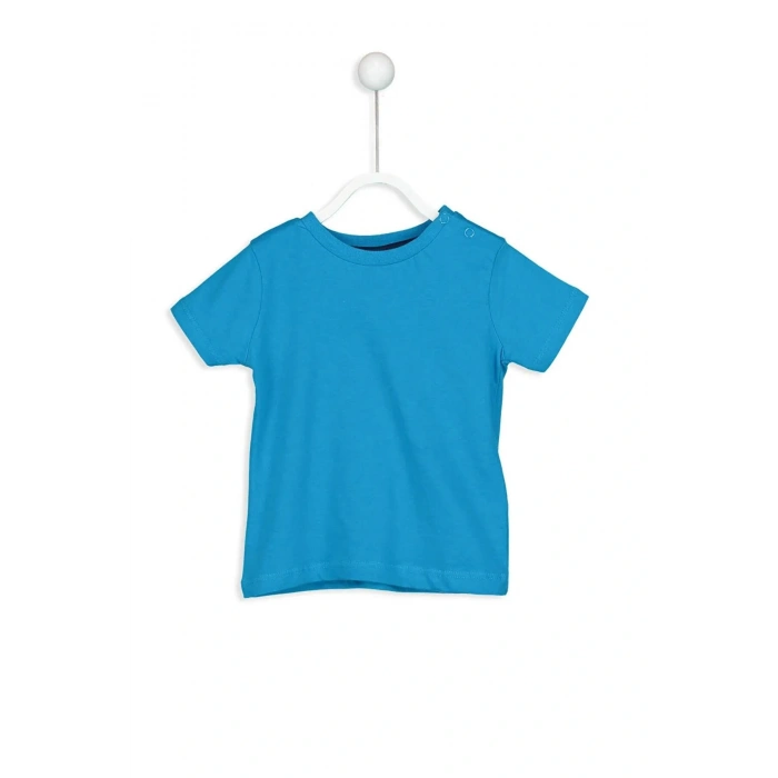 LCW baby Turkuaz Bisiklet Yaka Kısa Kol Baskılı Erkek Bebek Tişört 3lü